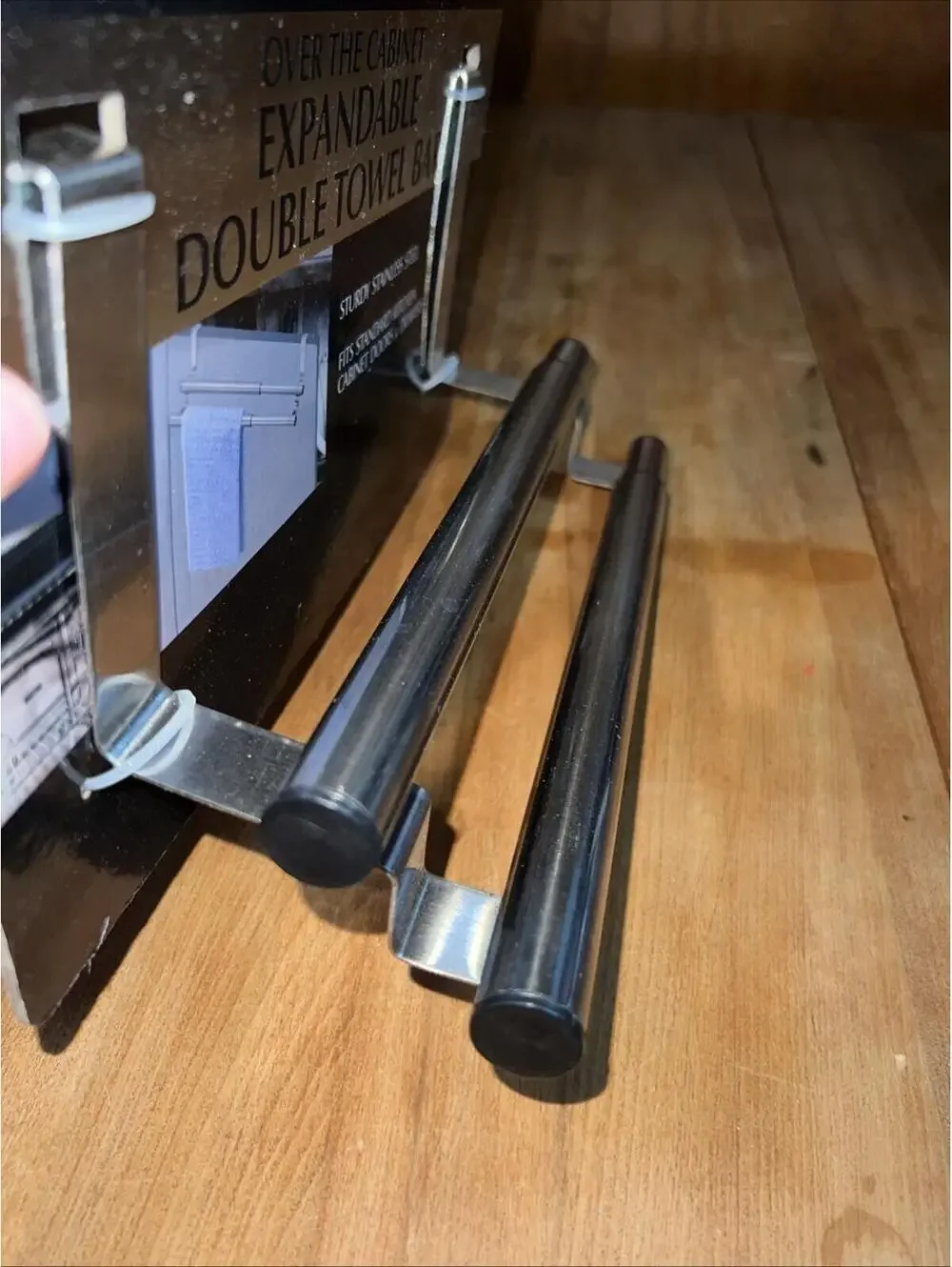 Faberware Over The Cabinet Expandable Double Towel Bar, New